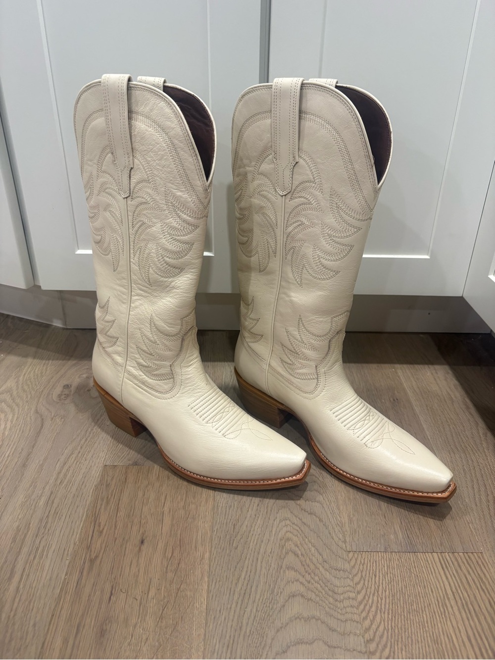 Tecovas the Annie bone Western Leather Boots Cream US 9
